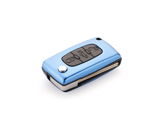 comprare Cassa chiave per auto Conchiglia di alluminio Plegabile Conchiglia remota Per Peugeot Blu Conchiglia chiave Peugeot online manufacture