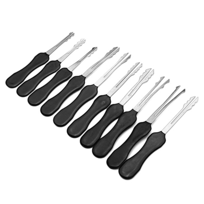 comprare Set di serratura automatica nera 10pcs Strumenti di serratura a doppio lato fabbricazione online