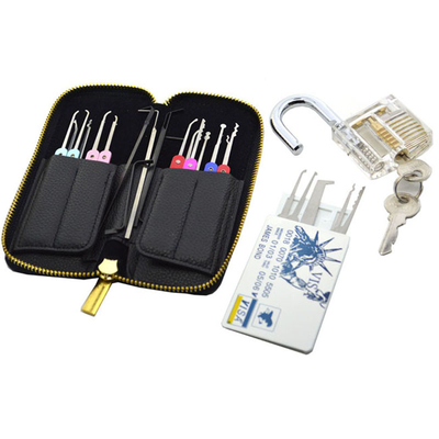 comprare Acciaio inossidabile 22pcs Lock Pick Set + Credit Card Shape Lock Pick Kit + Trasparente Pratica lucchetto fabbricazione online