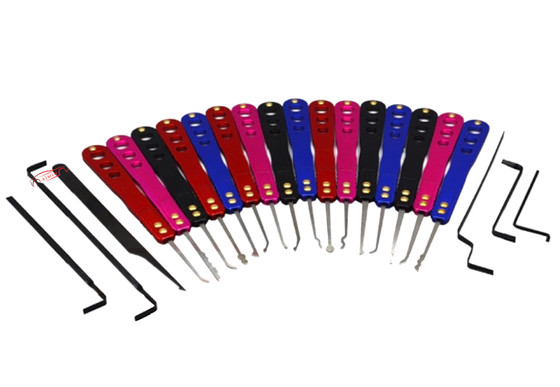 comprare Set di grimaldelli colorati 22 in 1 in lega di alluminio ossidata, kit di apertura automatica per serrature, strumenti da fabbro fabbricazione online